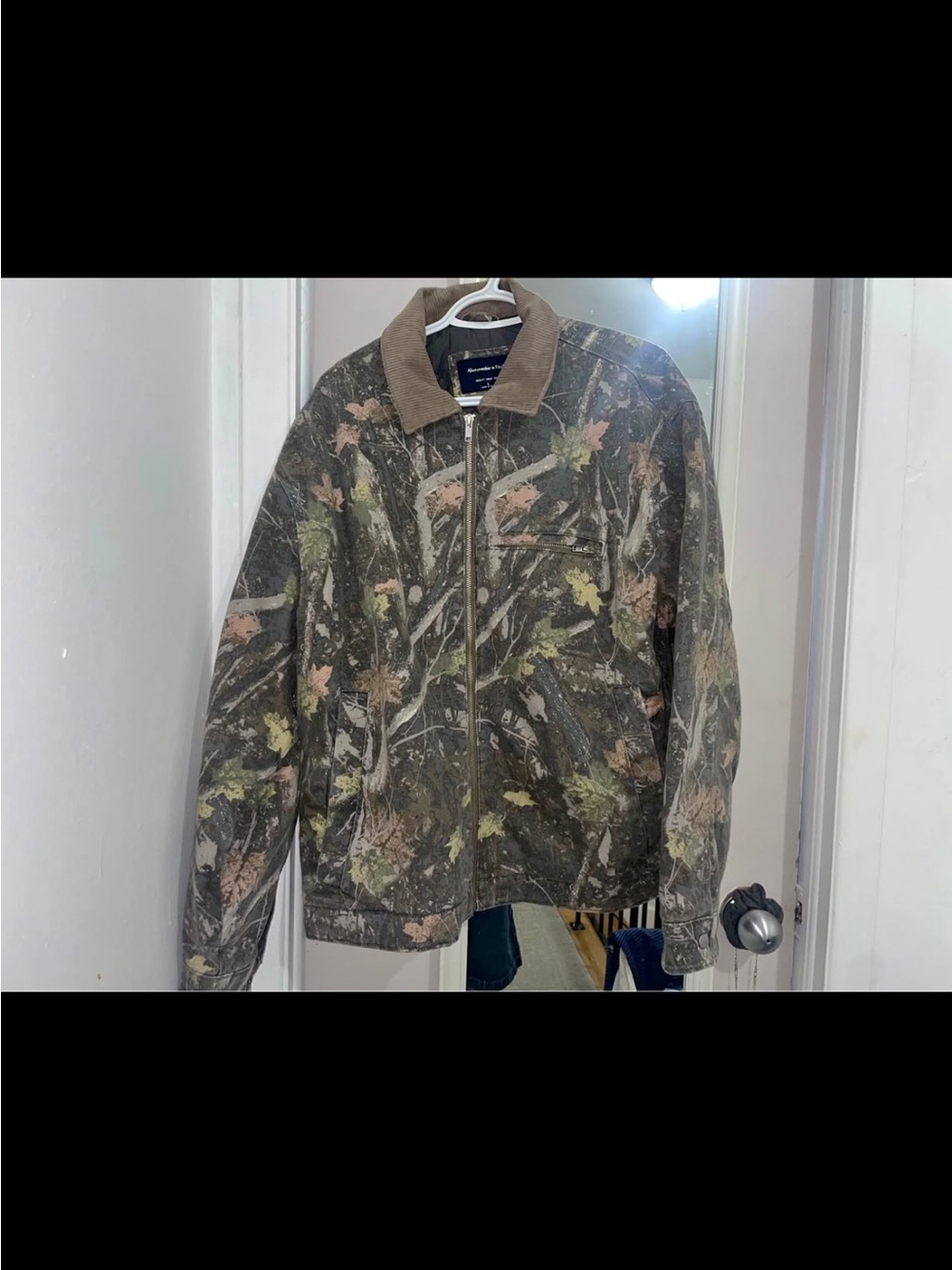 Abercrombie & Fitch Men's Camouflage Bomber Jacket - Green, Brown, Tan